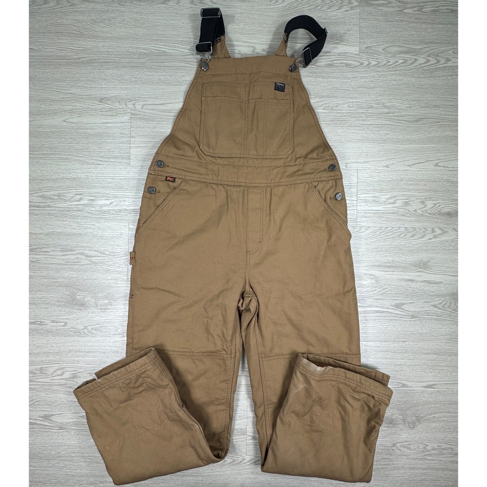 Timberland PRO Women's Overalls Insulated Canvas Bib Brown‎ Large L Workwear